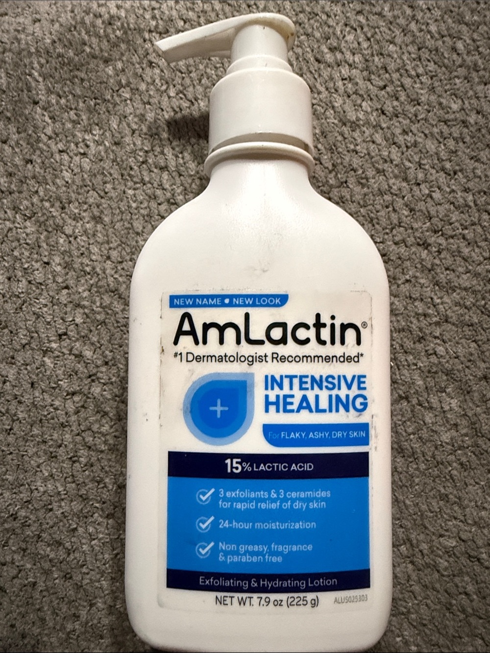 AmLactin Intensive Healing Lotion 7.9 oz 15% Lactic Acid Dry Skin Fragrance-Free